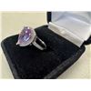 Image 1 : 10K WHITE GOLD AMETHYST RING SIZE 13.5