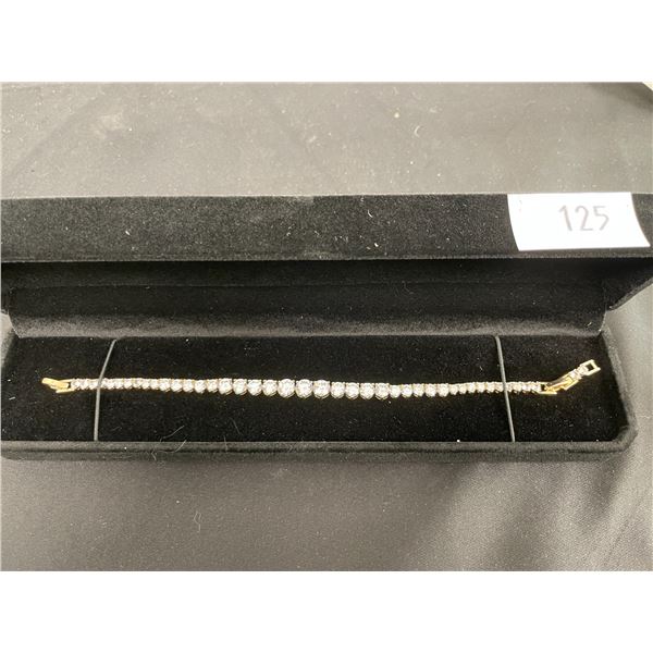 18K GOLD PLATED 3MM TO 6MM GRADUATED TENNIS BRACELET - ADJUSTABLE 6.5" - 7.5" LONG