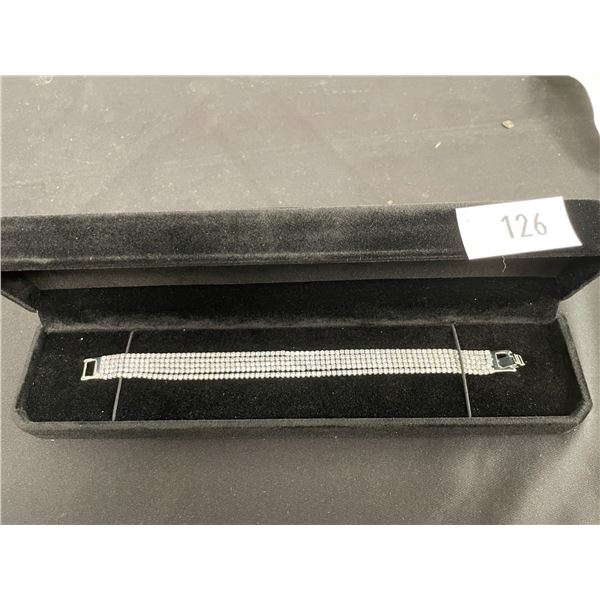 PLATINUM PLATED MULTI-STRAND TENNIS BRACELET - 7" LONG
