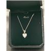 Image 1 : 925S 2.0CT HEART CUT SIMULATED DIAMOND NECKLACE, ADJUSTED 16" TO 18" LONG - MOUNTED IN 925 STERLING