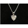 Image 2 : 925S 2.0CT HEART CUT SIMULATED DIAMOND NECKLACE, ADJUSTED 16" TO 18" LONG - MOUNTED IN 925 STERLING