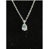 Image 2 : STERLING SILVER 1.0CT PEAR CUT SWISS BLUE TOPAZ NECKLACE, ADJUSTABLE CHAIN 16" TO 17" - MOUNTED IN