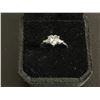 Image 2 : 925S 1.5CT HEART CUT SIMULATED DIAMOND TRINITY RING WITH PEAR CUT SIDESTONES, SIZE 7.5 - MOUNTED IN