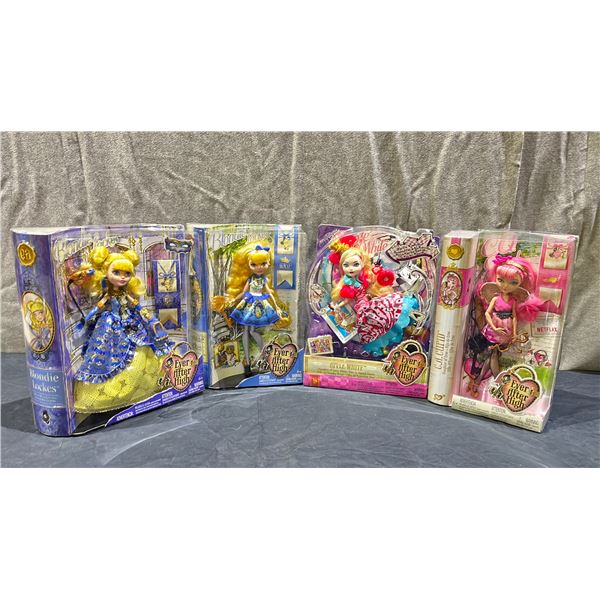4 ASSORTED EVER AFTER HIGH DOLLS INCLUDING; C.A. CUPID, BLONDIE LOCKS & APPLE WHITE