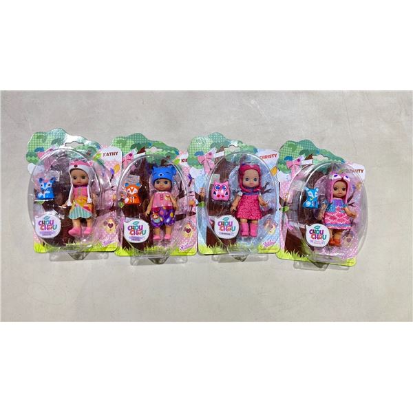4 ASSORTED MINI CHOU CHOU DOLLS