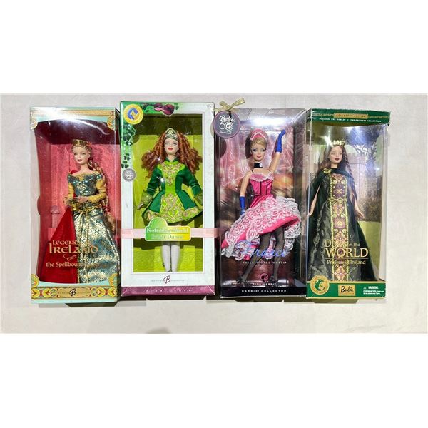 4 ASSORTED BARBIE DOLLS OF THE WORLD INCLUDING; FRANCE, IRISH DANCE, PRINCEESS OF IRELAND & LEGENDS