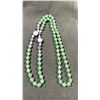 Image 1 : Natural Purple Green Jade Beaded Knotted Necklace
