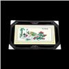 Image 2 : Exquisite Silk Framed Peacock Needlepoint Embroidery - Wood Frame