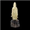 Image 2 : Antique Chinese Guanyin Carved Jade Hardstone Figurine Statue Signed