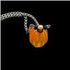 Image 2 : Orange Amber like Snuff Bottle Vial on a Chain Untested
