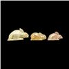 Image 2 : Carved Rabbit Soap Stone Figurine Family Set of 3 Lucky Good Luck Fortune