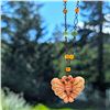 Image 4 : Antique Natural Red Carved Jade Butterfly Pendant Beaded Chain Necklace