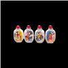 Image 2 : PICTURE OF FOUR BEAUTY'S REVERSE CARVED GLASS HAND PAINTED SNUFF BOTTLE SET OF 4 WITH BOX