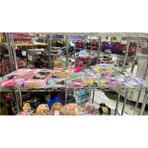 SHELF OF ASSORTED DOLL ACCESSORIES
