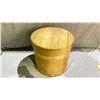 Image 2 : ANTIQUE ROUND WOODEN CHEESE BOX 17" X 13.5"
