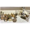 Image 2 : SHELF OF ASSORTED ANTIQUES INCLUDING; LIGHT FIXTURES, CANDLE COVERS, ASH TRAY & MORE
