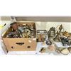 Image 4 : SHELF OF ASSORTED ANTIQUES INCLUDING; LIGHT FIXTURES, CANDLE COVERS, ASH TRAY & MORE