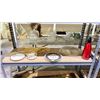 Image 1 : SHELF OF ASSORTED COLLECTIBLES INCLUDING; BONE CHINA, CANADA COATS OF ARMS PLATE, GLASS PLATTERS &