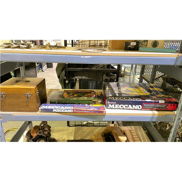 MECCANO MOTORISED 4M CONSTRUCTION SET, MECCANO 3 CONSTRUCTION SET  & BOX OF ASSORTED MECCANO
