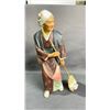 Image 2 : URASAKI DOLL OLD LADY WITH CAT AND BROOM FIGURINE 12" TALL