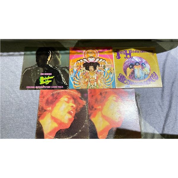 5 ASSORTED JIMI HENDRIX VINYL RECORDS INCLUDING; ARE YOU EXPERIENCED, AXIS: BOLD AS LOVE, RAINBOW