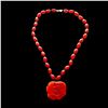 Image 2 : 925 RED CARNELIAN PENDANT GEMSTONE BEADED NECKLACE