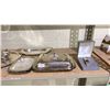 Image 2 : SHELF OF ASSORTED SILVER PLATED ITEMS & SEIKO QUARTZ WATCH