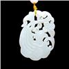 Image 3 : ANTIQUE WHITE JADE CLOUDS CARVING PENDANT