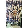 Image 2 : BLUE CREAM LONG WALL TAPESTRY ON BAMBOO