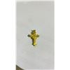 Image 2 : GOLD CROSS PURPLE JADE STONE PENDANT