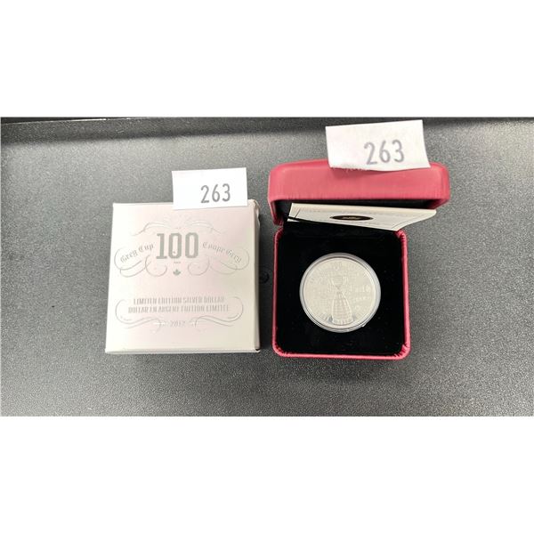 ROYAL CANADIAN MINT 2012 LIMITED EDITION FINE SILVER COIN CELEBRATING 100TH GREY CUP