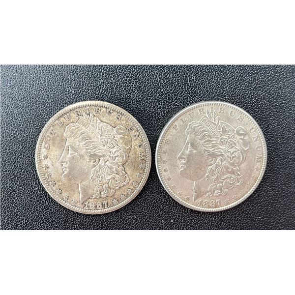 2 1887 MORGAN SILVER DOLLARS