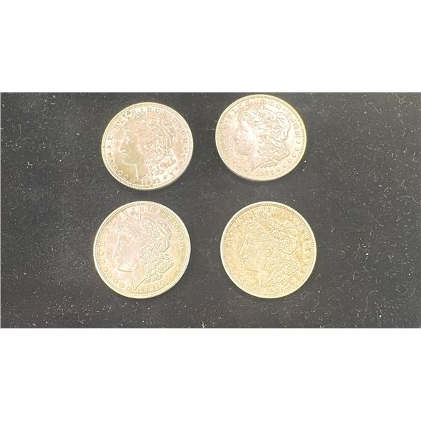 4 1921 MORGAN SILVER DOLLARS
