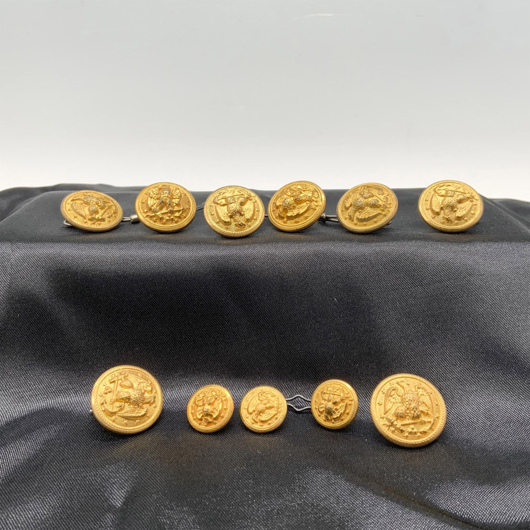 11pc US Navy Military Buttons