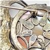 Image 3 : Circa 1940's Sterling Silver & Abalone Hummingbird Brooch