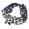 Image 1 : Multi-Strand Onyx and Coin Pearl Necklace .925