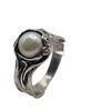 Image 1 : Brutalist Pearl Ring in Sterling Silver
