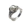 Image 2 : Brutalist Pearl Ring in Sterling Silver