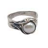 Image 3 : Brutalist Pearl Ring in Sterling Silver