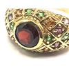 Image 2 : Red Tourmaline Dome Ring w/Multi-Color Tourmaline Shoulders