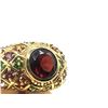 Image 6 : Red Tourmaline Dome Ring w/Multi-Color Tourmaline Shoulders