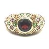 Image 7 : Red Tourmaline Dome Ring w/Multi-Color Tourmaline Shoulders