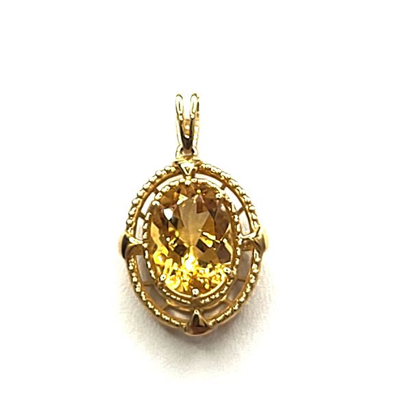 Incredible Citrine Pendant with Double Hobnail Frames