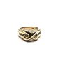Image 4 : 14K Yellow Gold "Kiss" X Ring with Diamonds