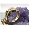Image 6 : 14K Yellow Gold "Kiss" X Ring with Diamonds