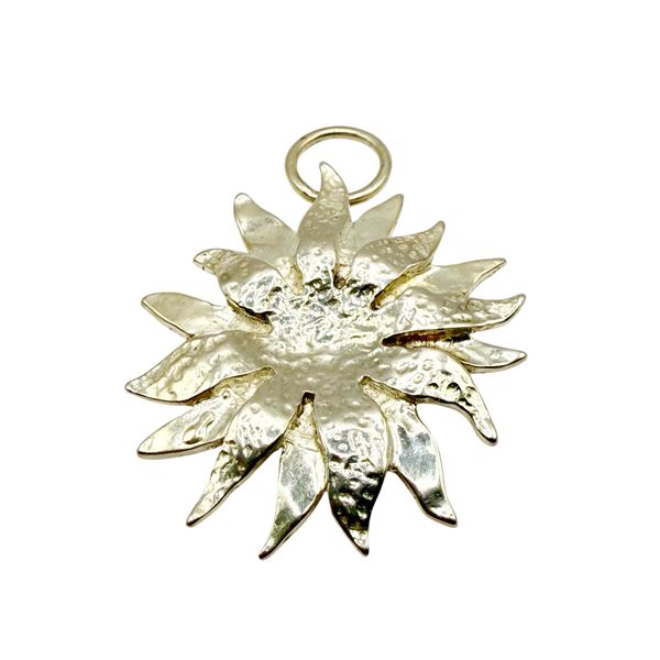 Sterling Silver Sunflower Pendant Italian Silver