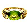 Image 1 : East-West Peridot and Blue Diamond Ring