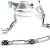 Image 3 : Modified Paper Clip Link Blue Sapphire Bracelet