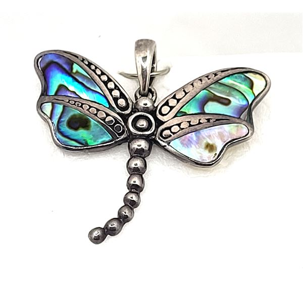 Dragonfly Pendant in Abalone and Sterling Silver