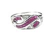 Image 1 : Square-cut Ruby and Round Diamond Infinity Ring
